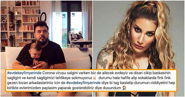 Koronavirüs salgının ülkemizde de görülmeye başlanmasının ardından ünlüler de dahil birçok kişi üzerine düşeni yapıp; önlem almaya çalışıyor. Özellikle bazı ünlü isimler bir süre evden çıkmama kararı alarak; bu yönde paylaşımlar yapıyor.