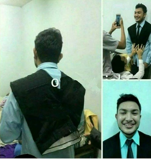 13. Vesikalık fotoğrafı için ceketin yoksa bile hiç endişelenme!