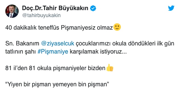 Kocaeli Belediye Başkanı Büyükakın'dan da pişmaniye desteği geldi