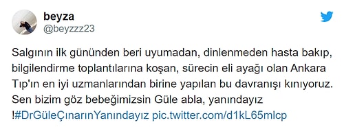 Ankara Üniversitesi'nin İnceleme Başlattığı 'Koronavirüs Uyarısı' Yapan Doktora Destek: #DrGüleÇınarınYanındayız