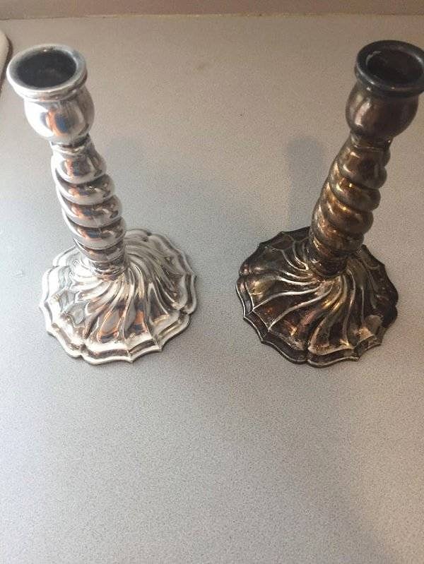 3. Подсвечники до и после полировки