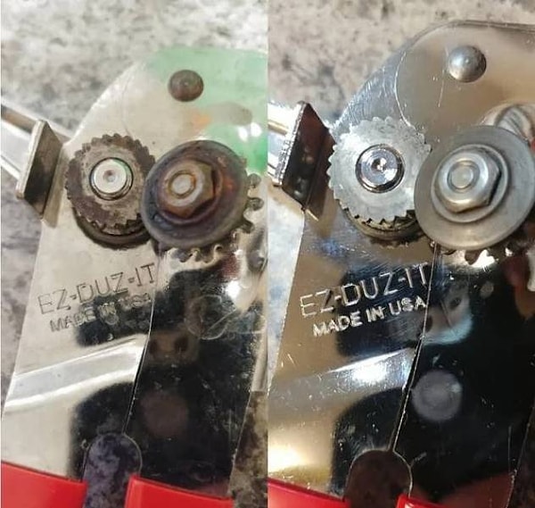 14. Старый консервный нож до и после чистки