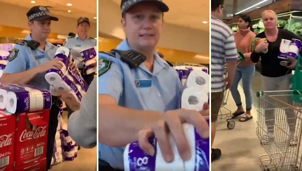 Avustralya'da İzdiham Yaşanmaması İçin Tuvalet Kağıtlarını Polisler Dağıttı