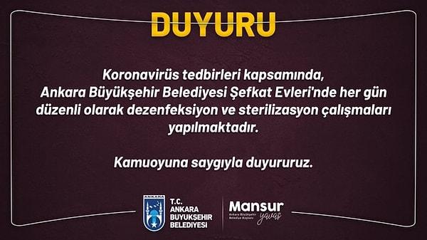 7. Ankara'da bulunan bütün kamu kurum ve kuruluşlarının yanı sıra Belediye Şefkat Evleri'nde de temizlik çalışmaları gerçekleştirildi.
