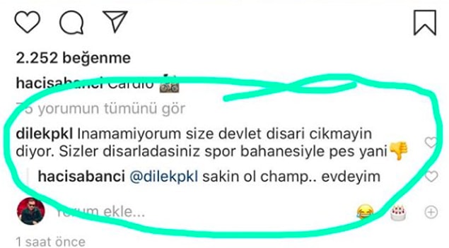 Ne dese beğenirsiniz? Hacı Sabancı'dan biz fakirleri dumura uğratan bir cevap geldi! Meğer kendisi evdeymiş! 😅