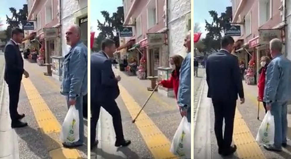 Sokağa Çıkmamaları Yönünde Uyardığı Yaşlı Kadından Baston Yiyen Foça Belediye Başkanı