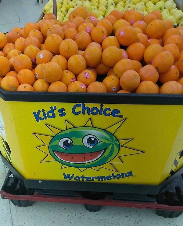2. Çocukların tercihi karpuz demişsiniz ama bu bildiğiniz Finike portakalı.
