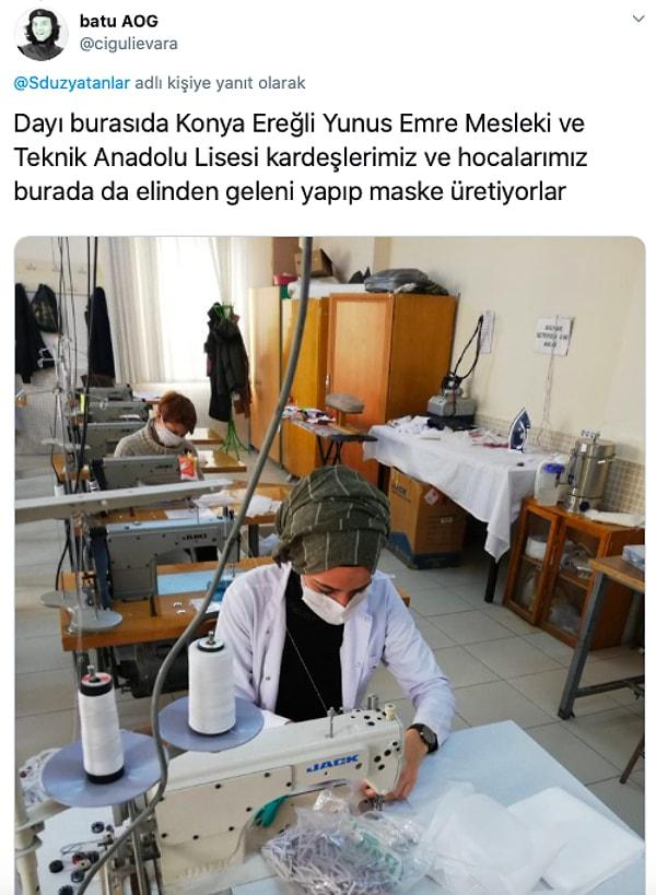 Türkiye'nin dört bir yanında sağlıkçılarımız için maske üretiliyor.