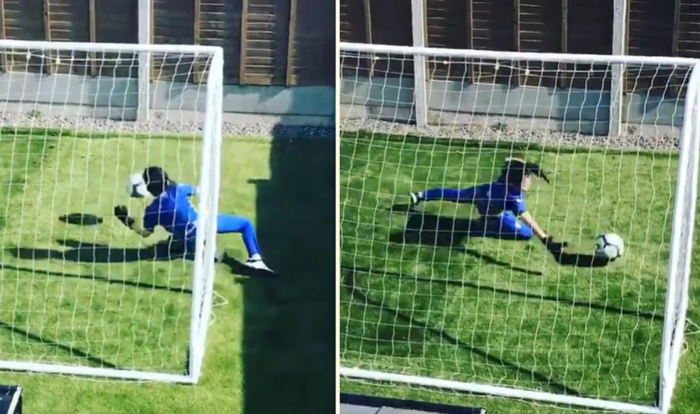 Karantina Günlerinde Tek Başına Antrenman Yapan Genç Kaleci