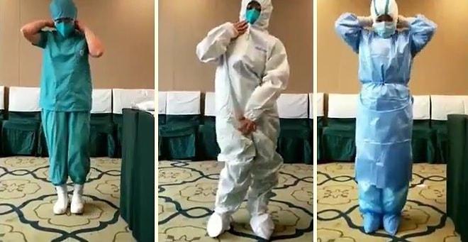 Bir Sağlık Çalışanı, Koronavirüs Vak'asına Bakılırken Nasıl Giyindiğini Gösteren Anların Videosunu Paylaştı