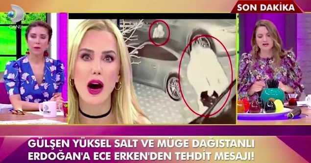 "Yasakları seven Ece Erken, konuşma yasağı getirecekmiş. Bir de bizi susturmak için deli saçması, ahlaksızca iftiralar da ortaya atmaya başladı. Namus, şeref, haysiyet kelimeleri Ece Erken için ne ifade ediyor bilmiyorum ama bizim için çok önemlidir. Öyle bel altı iftiralarla bizi susturamaz."