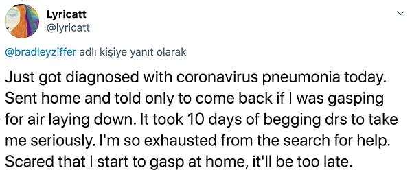 👇“Bugün bana koronavirüs zatürre teşhisi konuldu...