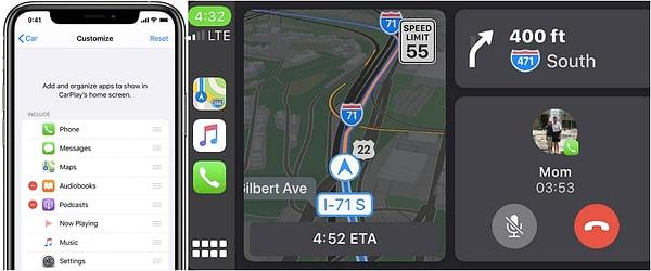 Artık CarPlay Kontrol Paneli'ni başka bir üçüncü parti navigasyon uygulamasıyla kullanabilirsiniz.