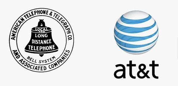 12. 1885 yılındaki AT&T logosunun yıllar sonraki değişimi: