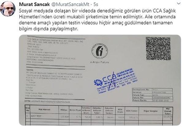 Murat Sancak fatura paylaşıp videonun bilgisi dışında yayıldığını söylese de daha bir gün geçmeden bir iddia daha ortaya atıldı.