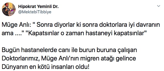Bu sözlerinin ardından da Müge Anlı, özellikle sağlık çalışanlarından büyük tepki gördü.
