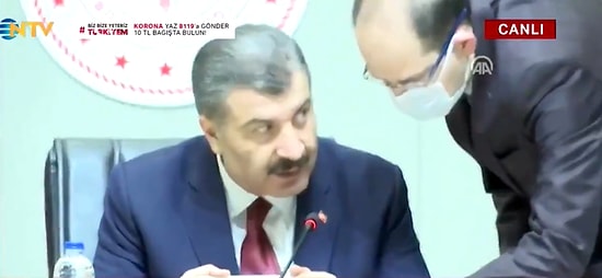 Bakan Fahrettin Koca'dan Canlı Yayında Bir Görevliye 'Bana Yaklaşma' Uyarısı