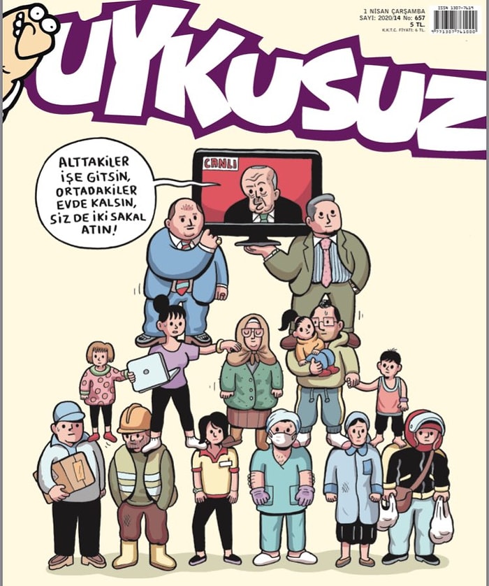 Erdoğan'ın 'Biz Bize Yeteriz Piramidi' Uykusuz'un Kapağında: 'Alttakiler İşe Gitsin, Ortadakiler Evde Kalsın'