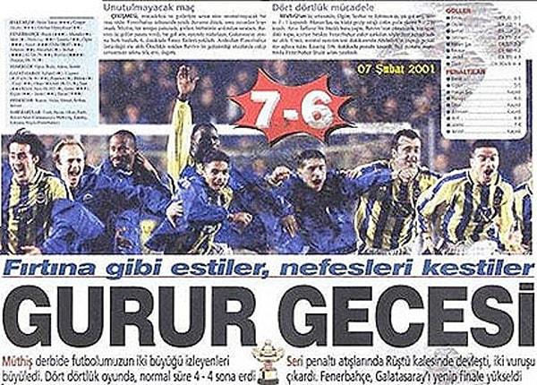 21. 7 Şubat 2001 / Fenerbahçe-Galatasaray: 7-6