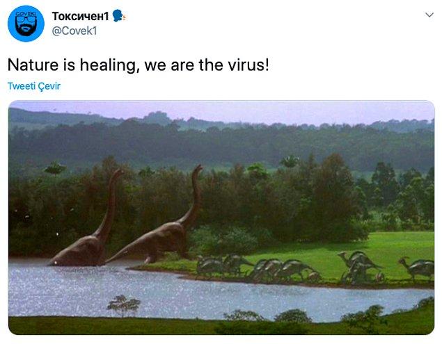 5. "Doğa iyileşiyor, virüs biziz!"