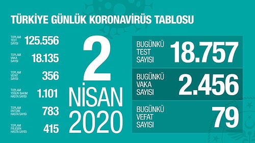 Türkiye'de Koronavirüs | Son 24 Saatte 79 Kişi Daha Öldü, Vaka Sayısı 18 Bini Geçti