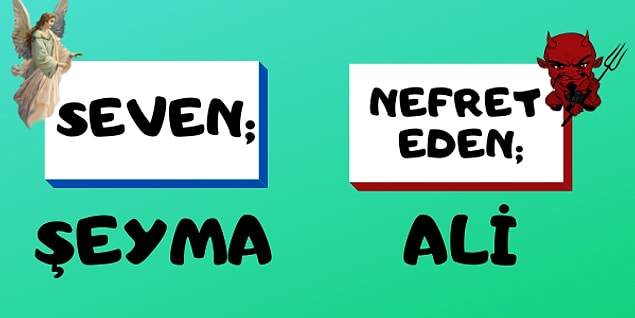 Seni seven ve nefret eden isimler;