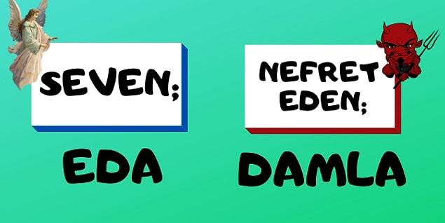Seni seven ve nefret eden isimler;