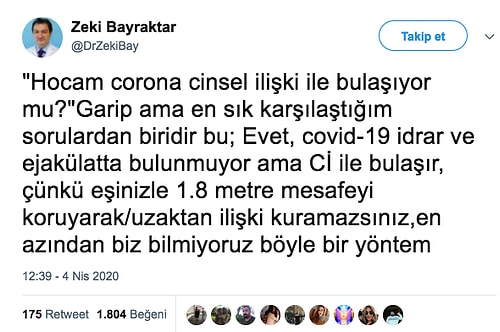 'Korona Cinsel İlişkiyle Bulaşıyor mu?' Sorusunu Cevaplarken Hem Güldüren Hem de Bilgilendiren Doktora Gelen İlginç Yorumlar