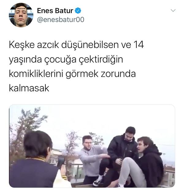Enes Batur da Berkcan'ı herkes tarafından tepkiyle karşılanan videosuyla vurdu.
