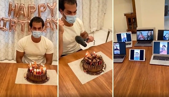 Karantinaya Denk Gelen Doğum Gününü Alışılmışın Dışında Bir Yöntemle Kutlayan Adam
