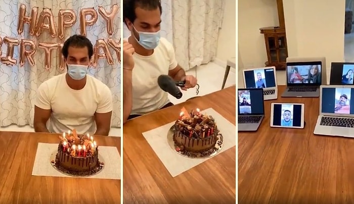 Karantinaya Denk Gelen Doğum Gününü Alışılmışın Dışında Bir Yöntemle Kutlayan Adam