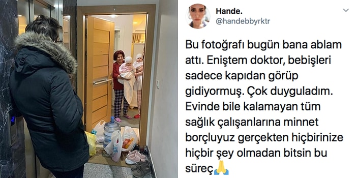 Koronavirüs Salgını Nedeniyle Evine Gidemeyen Doktor Bir Babanın Bebeklerini Kapıdan Görmesi Yürekleri Burktu!