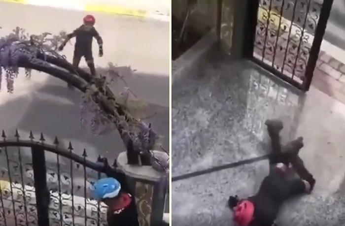 Sokağa Çıkma Yasağına Uymayıp Kapının Önünde Paten Kayan Çocuklar Polis Sireni Şakasıyla Dumura Uğradılar