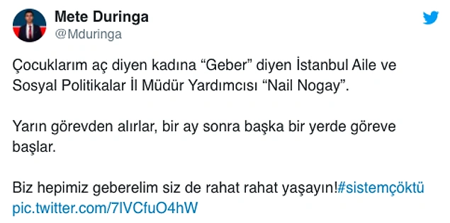 Aile ve Sosyal Politikalar İl Müdür Yardımcısı Nail Noğay'dan 'Açız' Diyen Vatandaşa 'Geber' Yanıtı