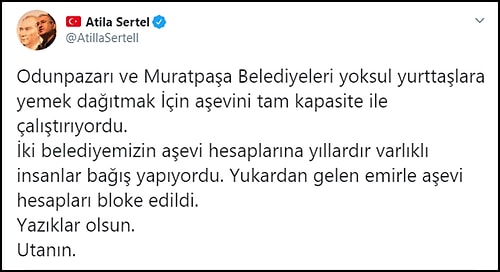 CHP'li Eskişehir ve Odunpazarı Belediyelerinin de Aşevi Hesapları Bloke Edildi