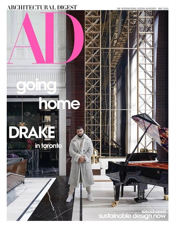 Herkesin merak ettiği evini Drake, 'Architectural Digest' dergisine açarak gözlerimizi kamaştırdı.