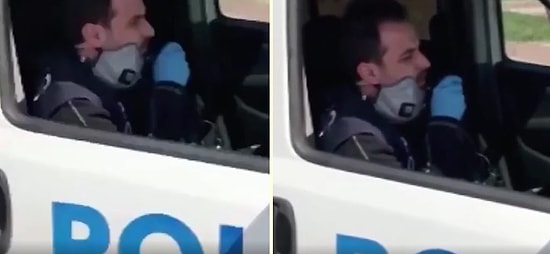 Polisten Vatandaşlara Şarkı: 'Çaresiz Derdimin, Sebebi Belli, Evde Kal, Evde Kal, Evde Kal Türkiyem'