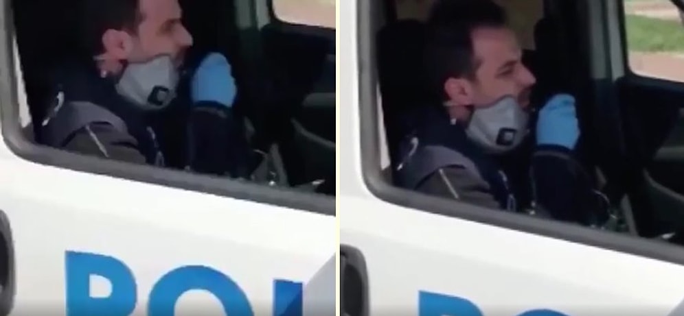 Polisten Vatandaşlara Şarkı: 'Çaresiz Derdimin, Sebebi Belli, Evde Kal, Evde Kal, Evde Kal Türkiyem'