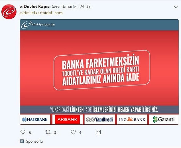 E-Devlet'e ilişkin tek resmi web adresi turkiye.gov.tr'dir. Bu adresin dışındaki adreslere itibar etmemeniz gerekiyor.