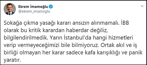 İmamoğlu 'Bilgilendirilmedik' Dedi: 'Yarın İstanbul’da Hangi Hizmetleri Verip Vermeyeceğimizi Bile Bilmiyoruz'