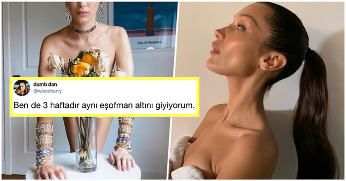 Dünyanın En Güzel Kadınlarından Biri Olan Bella Hadid Karantinada Vogue İçin Evinden Poz Verdi, Ortalık Yıkıldı!