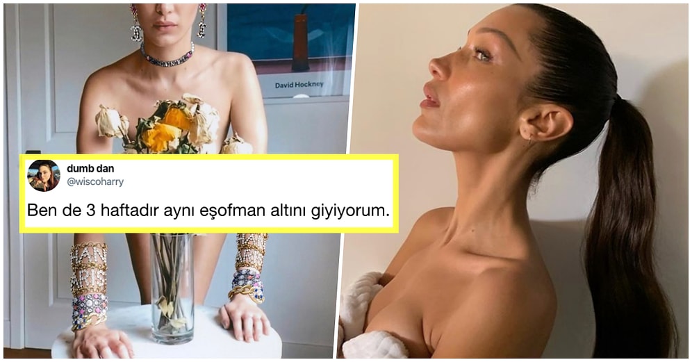 Dünyanın En Güzel Kadınlarından Biri Olan Bella Hadid Karantinada Vogue İçin Evinden Poz Verdi, Ortalık Yıkıldı!