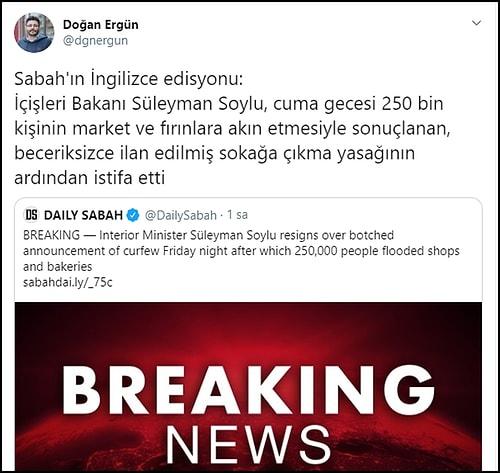 Süleyman Soylu'nun İstifa Kararına Sosyal Medyadan Tepkiler