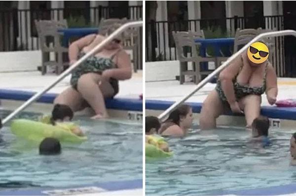 3. Havuz kenarında bacaklarını jilet ile alan kadın: