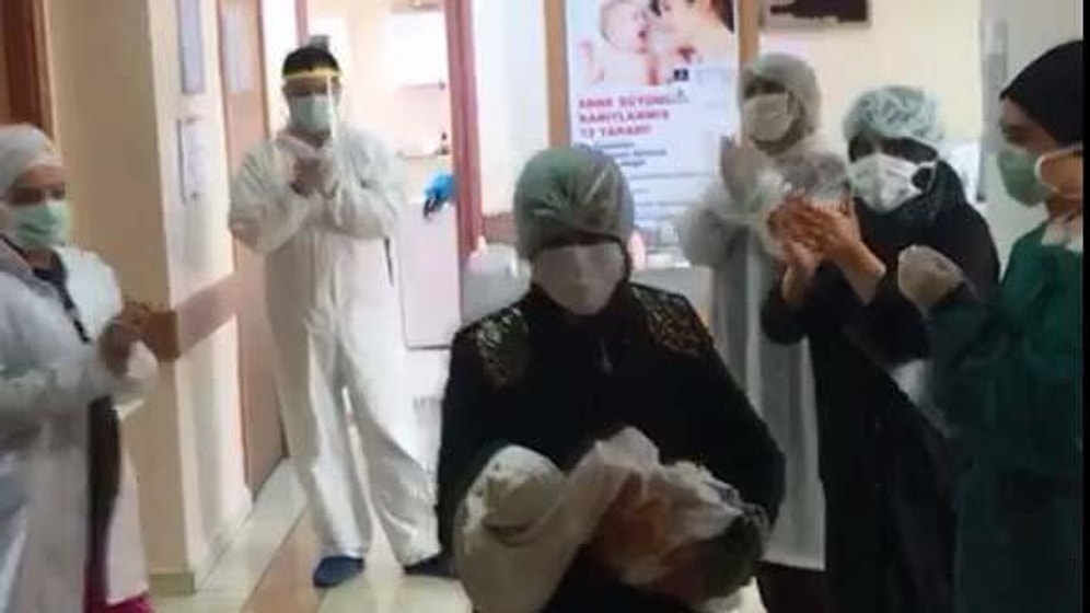 Covid 19 Pozitif Doğmuştu: 15 Günlük Bebek Tedavisinin Ardından Alkışlarla Taburcu Oldu