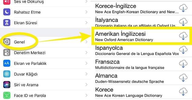 18. iOS arama işlevine sözlük ekleme