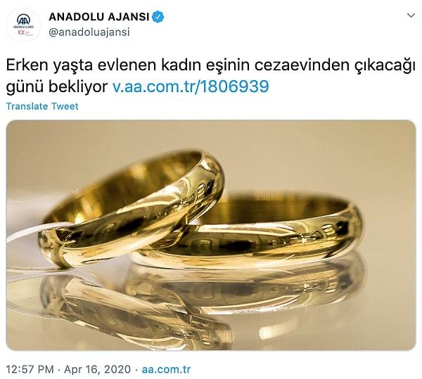 Anadolu Ajansı, geçmişte yaşanan istismarı ise 'erken yaşta evlenen kadın' olarak ifade etti