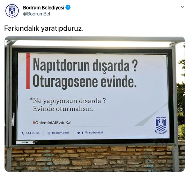 Son zamanlarda ise evde kalmanın önemi ve sosyal mesafeye dikkat çekmek için ilginç bir yöntem seçti canımız belediyelerimiz ❤️😅