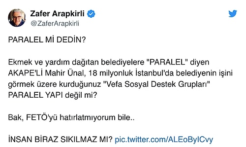 AKP'li Mahir Ünal CHP'li Belediyelerin Ekmek Dağıtımına 'Ayrı Baş Çekmek' Dedi: 'Devletteki Karşılığı Paralel Yapıdır'