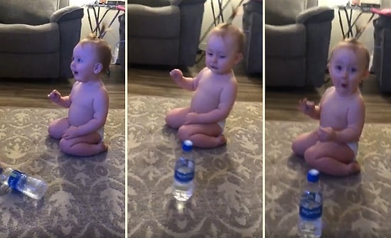 Babasının Yapamadığı Hareketi Yapıp Keyiften Dört Köşe Olan Ufaklık